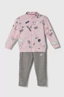 Dresy i komplety dla dziewczynek - adidas dres dziecięcy kolor różowy - miniaturka - grafika 1