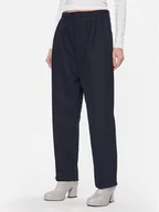 Spodnie damskie - Tommy Hilfiger Chinosy WW0WW40509 Granatowy Relaxed Fit - miniaturka - grafika 1
