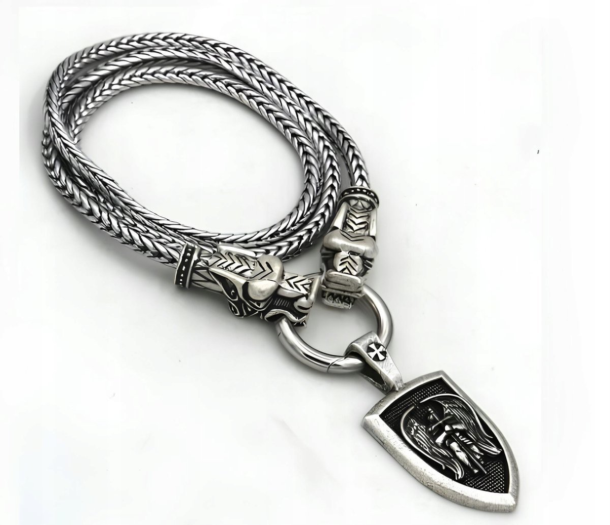 Męska Zawieszka Z Łańcuszkiem Wisiorek Archanioł Michał 60 Cm