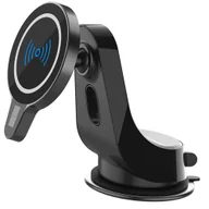 Uchwyty samochodowe do telefonów - Samochodowy uchwyt magnetyczny z ładowarką indukcyjną Qi, MagSafe, 15W na szybę lub deskę rozdzielczą WH-10D - miniaturka - grafika 1