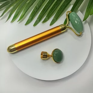 Roller do masowania twarzy z wibracjami zielony jadeit Yeye - Masażery - miniaturka - grafika 1