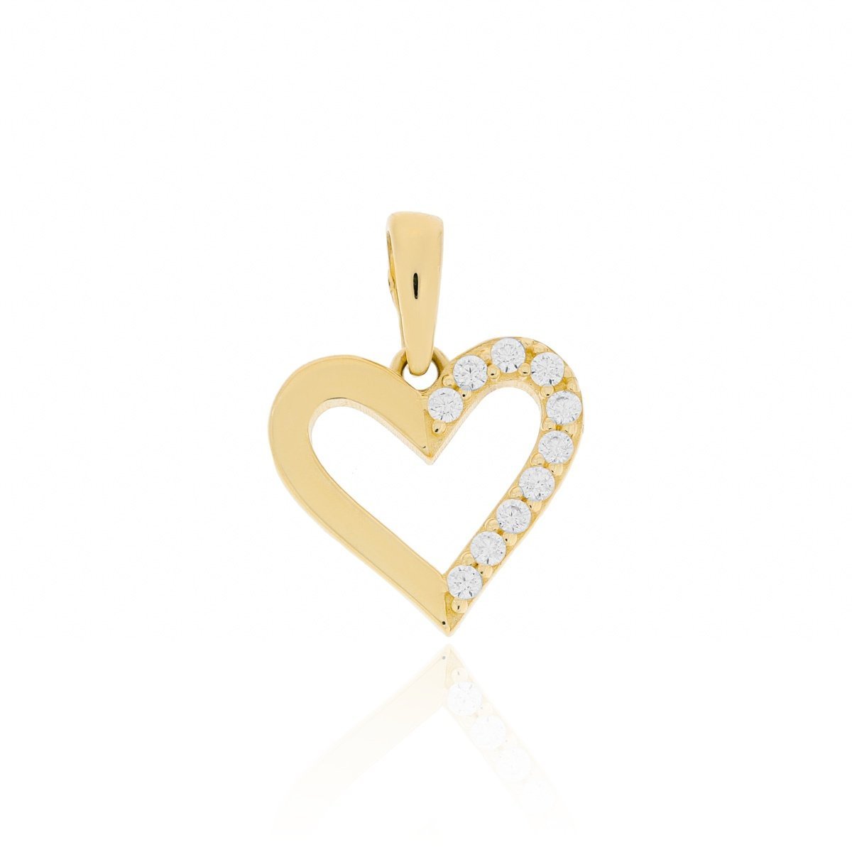 Złota zawieszka serduszko z cyrkoniami pr. 333