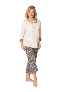 PIŻAMA DAMSKA M BEŻOWA SPODNIE 7/8 BAWEŁNIANA ELEGANCKA - Piżamy damskie PIŻAMA DAMSKA M BEŻOWA SPODNIE 7/8 BAWEŁNIANA ELEGANCKA - Piżamy damskie - miniaturka - grafika 1