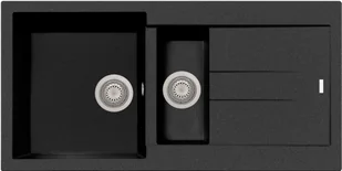 Zlew PLADOS ELEGANCE 99.15 CZARNY METAL (black metalik 44) (AM991544) - Zlewozmywaki - miniaturka - grafika 1