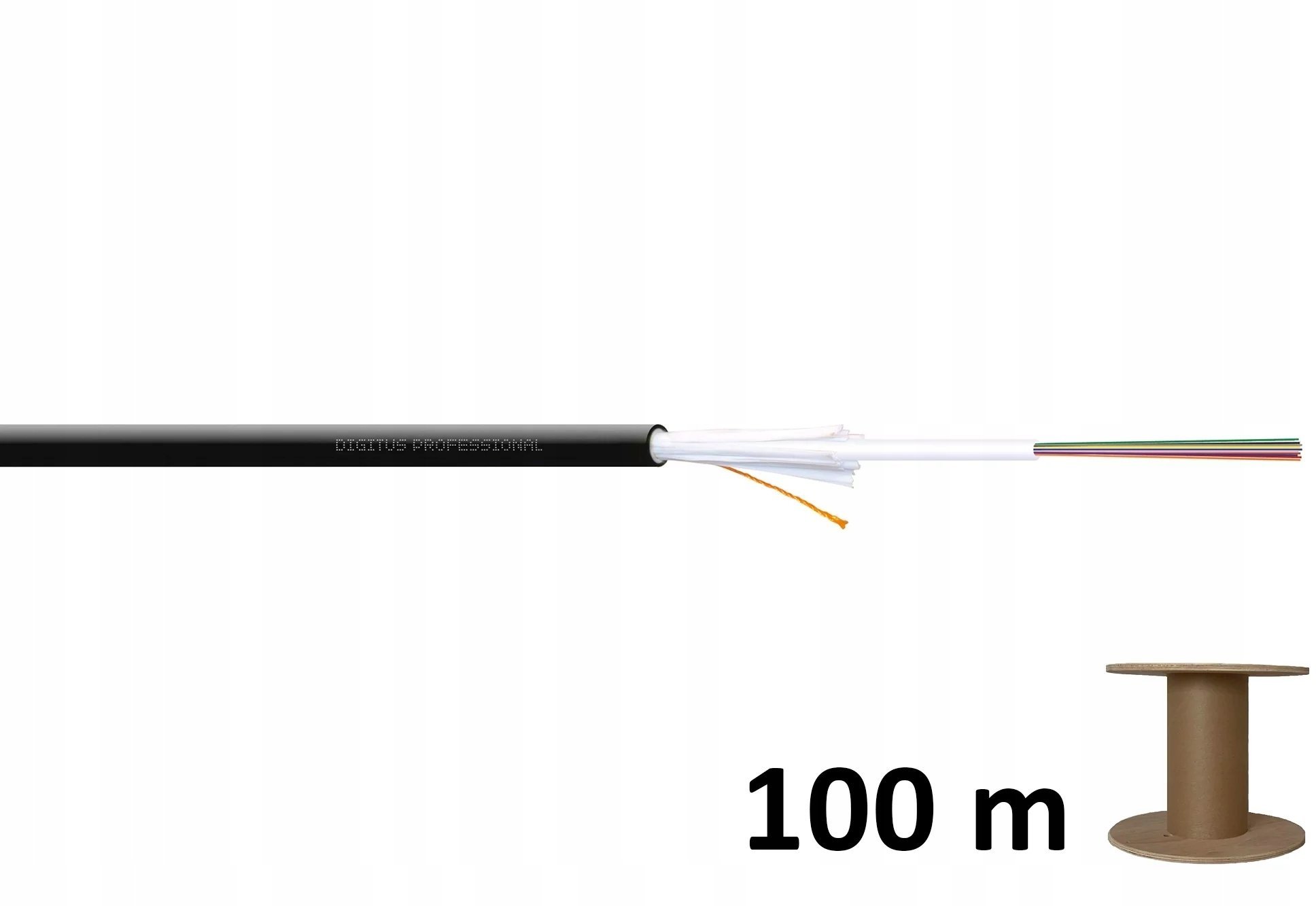 DIGIT Kabel światłowodowy zewnętrzny DIGITUS ze złączem SC 12 wł. SM 9/125, Fca PE, 1500N, czarny