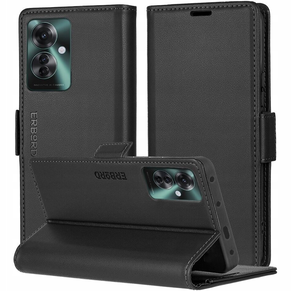 Etui z klapką do Oppo Reno 11F, Erbord magnetyczne case portfel skóra eko