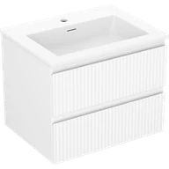 Szafki łazienkowe - Mexen Rivel szafka łazienkowa 60 cm z umywalką Otis, 2 szuflady, ryflowana , biała mat - 91A20-06047-2-BFF01-W18M01 - miniaturka - grafika 1