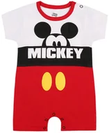 Rampersy - Biało-czerwony rampers z wizerunkiem Myszki Mickey 0-3 m 62 cm - miniaturka - grafika 1
