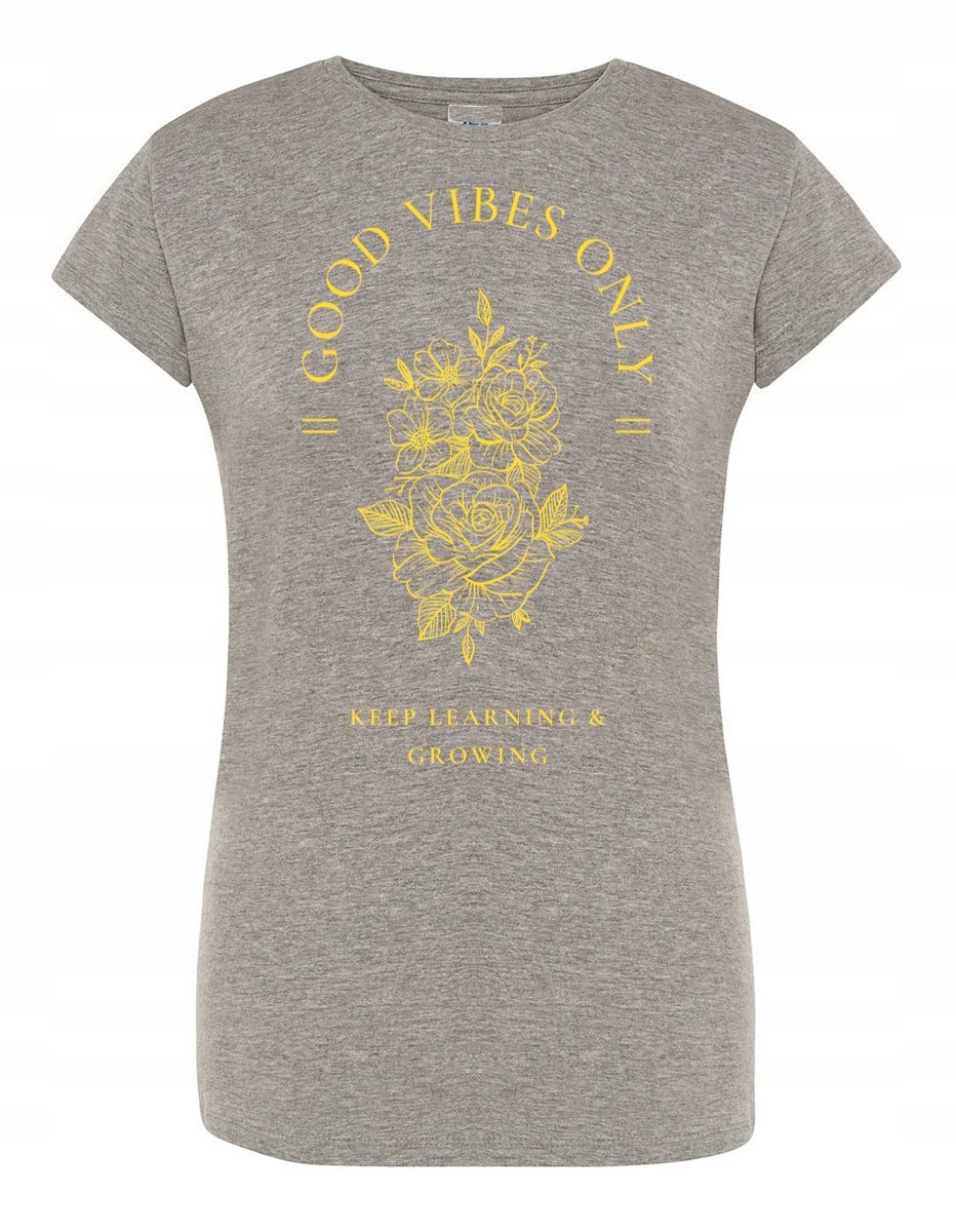 T-Shirt damski nadruk Good Vibes Only KWIATY r.XL