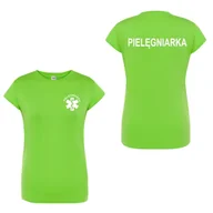 Odzież medyczna - T-shirt - pielegniarka koszulka medyczna damska limonka L - miniaturka - grafika 1