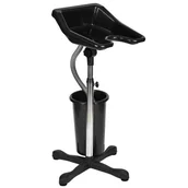 Myjki fryzjerskie - Myjka myjnia fryzjerska barberska przenośna na statywie regulowana mobilna + zbiornik - miniaturka - grafika 1