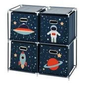Półki i regały dla dzieci - Regał na zabawki z 4 pojemnikami Kosmos - miniaturka - grafika 1