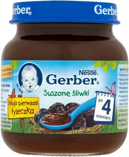 Gerber MOJA PIERWSZA ŁYŻECZKA SUSZONE ŚLIWKI PO 4 MIESIĄCU 125 G - Desery dla dzieci - miniaturka - grafika 1