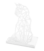 Podpórki do książek - Elior Nowoczesna biała podpórka na książki geometryczny kot W6-N87 - miniaturka - grafika 1