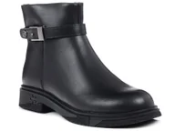 Botki damskie - Botki damskie jesienne skórzane ocieplane za kostkę czarne D&A JC42-27-36 - miniaturka - grafika 1