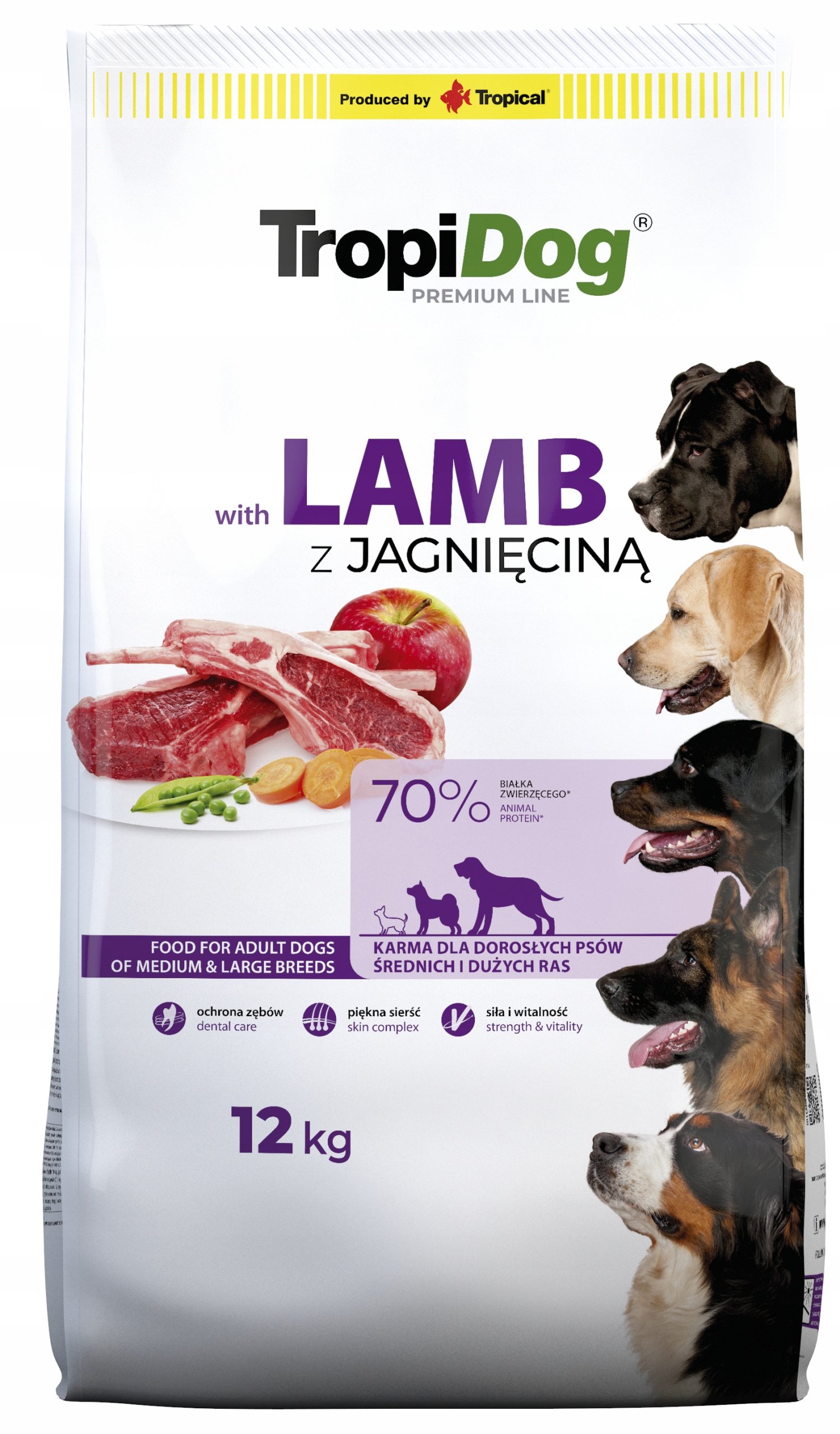 Tropidog Premium Adult M L Lamb Rice 12 kg
