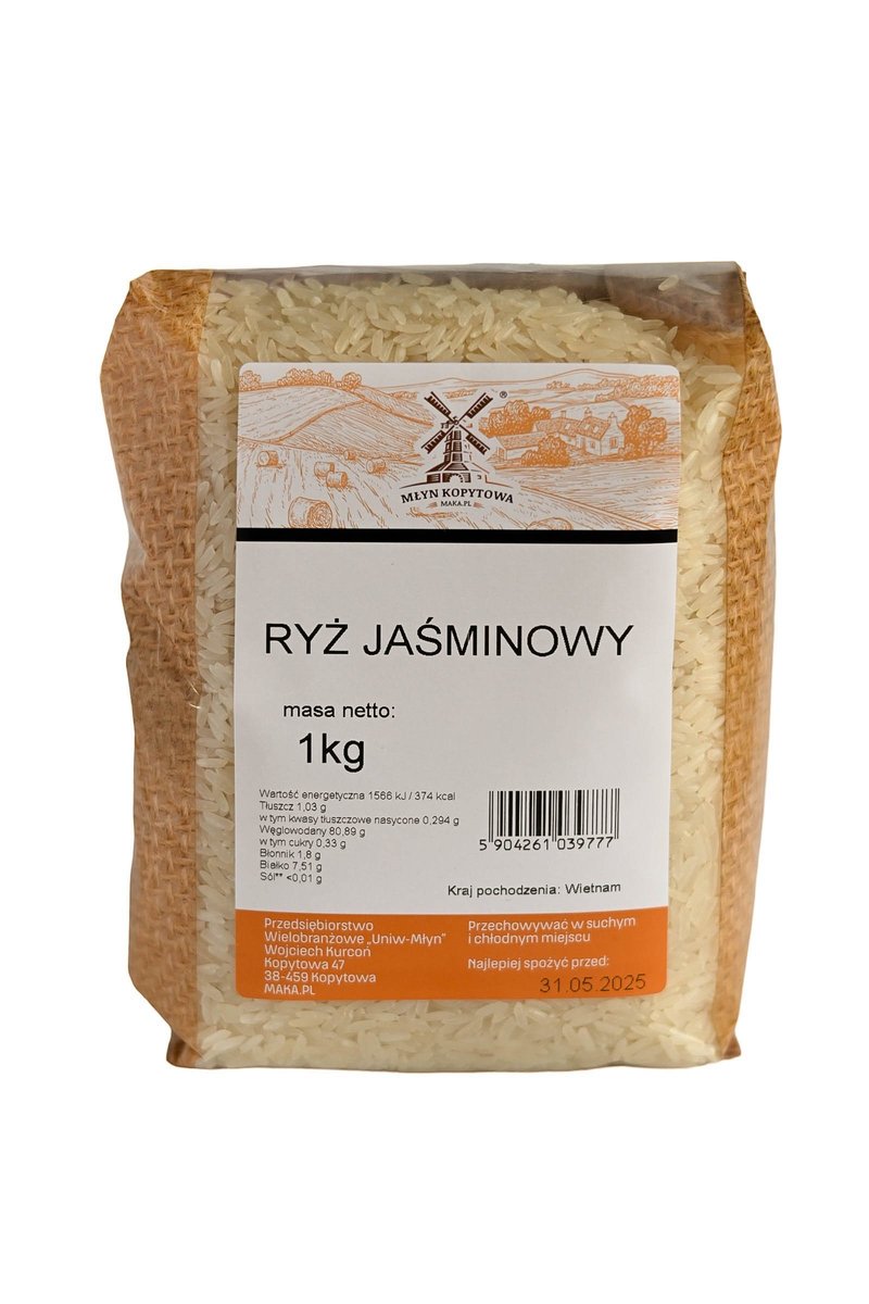 Ryż Jaśminowy 1kg Młyn Kopytowa Naturalny Ryż, Duża Paczka