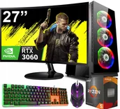 Zestawy komputerowe - ZESTAW GAMINGOWY Ryzen 5 5600 32GB RTX 3060 12GB +Wi-Fi +WIN11 +MONITOR 27 - miniaturka - grafika 1