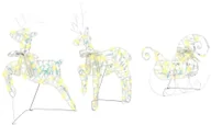 Ozdoby bożonarodzeniowe - vidaXL LED Renifery z 60 diodami LED 3 pcs Ciepła biel PET - miniaturka - grafika 1
