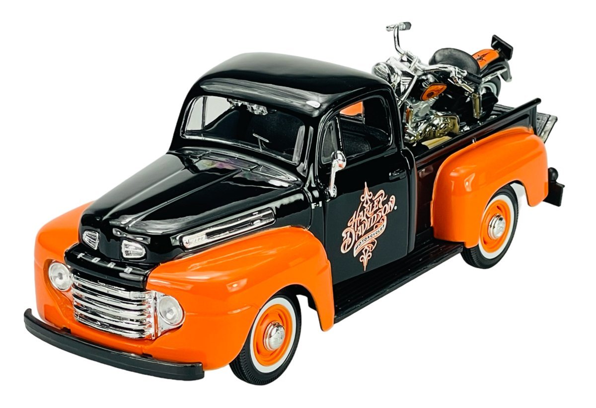 MAISTO 1948 FORD F-1 PICKUP + 1958 HARLEY-DAVIDSON FLH DUO GLIDE 1:24 32180