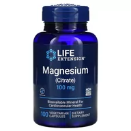 Witaminy i minerały dla sportowców - Life Extension Magnesium (Citrate) 100 vcaps - miniaturka - grafika 1