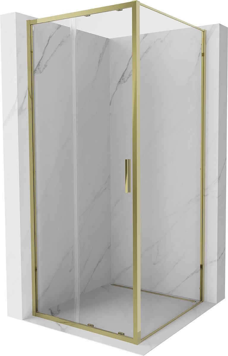 Mexen Exo kabina prysznicowa rozsuwana 110 x 110 cm, transparent, złota - 8151-110-110-50-00