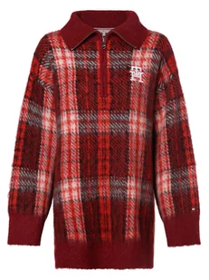 Tommy Hilfiger Sweter damski Kobiety Sztuczne włókno czerwony w kratkę, S/M - Swetry damskie - miniaturka - grafika 1