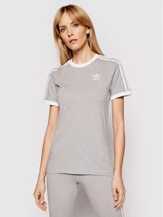 Koszulki i topy damskie - Adidas T-Shirt adicolor Classics 3-Stripes GN2909 Szary Regular Fit - grafika 1