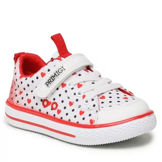 Buty dla dziewczynek - Sneakersy Primigi 3952000 M White-Red - grafika 1