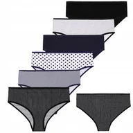 Majtki damskie - Majtki Figi Damskie Kropki Paski Kolory Bawełniane Klasyczne 6-pak L MORAJ - miniaturka - grafika 1