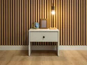 Szafki nocne - Szafka nocna drewniana SALLY biała - miniaturka - grafika 1