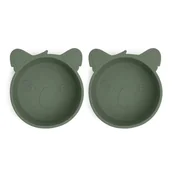 Miseczki i talerzyki dla dzieci - Nuuroo silikonowe miseczki głębokie 2 szt KOALA Dusty Green - miniaturka - grafika 1