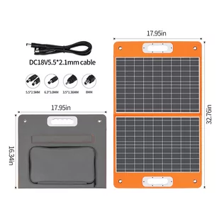Flashfish TSP18V 60W Foldable Solar Panel, Portable Solar Charger with DC Outputs, 2 USB Outputs - Panele fotowoltaiczne - miniaturka - grafika 3