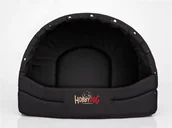 Budy dla psów - HobbyDog Budka suflera dla psa, czarna w łapki, 55x43x38 cm . - miniaturka - grafika 1