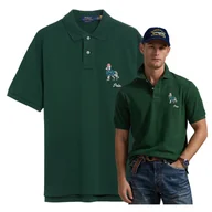 Koszulki męskie - Ralph lauren zielona Polówka Męska Koszulka Polo Bawełna PREMIUM r.M - miniaturka - grafika 1