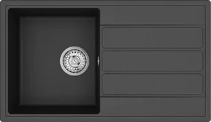 Aquasanita Zlewozmywak granitowy Helika ECO-3-B-SD Czarny Metalik - Zlewozmywaki - miniaturka - grafika 1