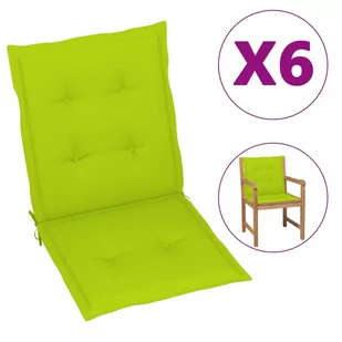 vidaXL Poduszki na krzesła ogrodowe 6 szt. jasnozielone 100x50x4 cm 314148 - Poduszki ogrodowe - miniaturka - grafika 1