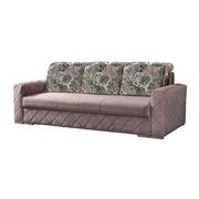 Sofy i kanapy - Sofa z funkcją spania LUCY BIS różowy/srebrne nogi - miniaturka - grafika 1