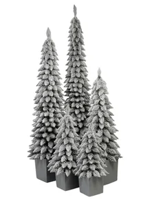 Choinka Sztuczna Ośnieżony Świerk Zakopiański Slim w Szarej kwadratowej donicy 160 cm - Choinki - miniaturka - grafika 1