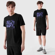 Koszulki męskie - Koszulka Męska 4F T-shirt Czarny z nadrukiem 4FRSS24TTSHM2107 S Czarny - miniaturka - grafika 1