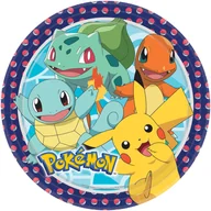 Dekoracje i nakrycia stołu na imprezę - Talerze Pokemon, owalne, papier, 23cm, 8 szt. - miniaturka - grafika 1