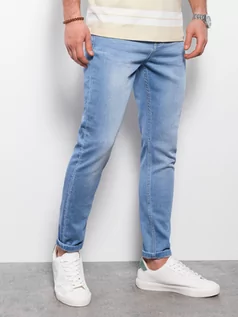 Spodnie męskie - Spodnie męskie jeansowe SKINNY FIT -  jasnoniebieskie V4 OM-PADP-0101 - grafika 1