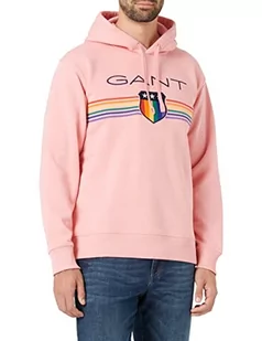 GANT Męska bluza z kapturem, Geranium Pink, L - Bluzy męskie - miniaturka - grafika 1