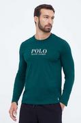 Piżamy męskie - Polo Ralph Lauren longsleeve piżamowy bawełniany kolor zielony z nadrukiem - miniaturka - grafika 1