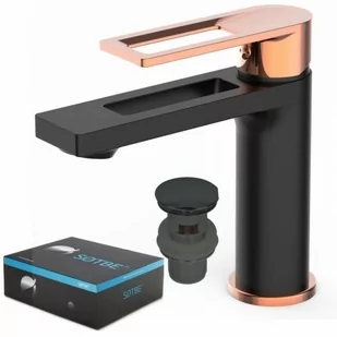 SOTBE LOFT SVART GOLD ROSE Bateria stojąca umywalkowa czarna /złota - Baterie umywalkowe - miniaturka - grafika 2