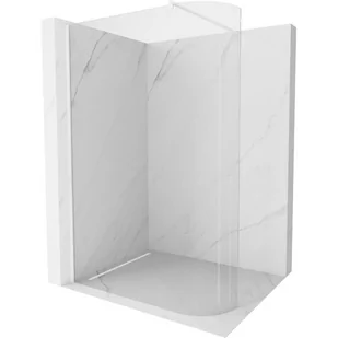 Mexen Kioto ścianka prysznicowa zaokrąglona 80 x 200 cm, transparent 8 mm, biała - Ścianki i drzwi prysznicowe - miniaturka - grafika 1