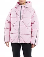Kurtki damskie - Replay Damska kurtka zimowa oversize, 666 ALMOND PINK, M - miniaturka - grafika 1