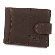 Portfele - Portfel Męski Skórzany z Zapięciem Wild Horse Brązowy - miniaturka - grafika 1
