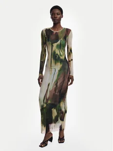 Desigual Sukienka codzienna Godiva 25WWVK41 Zielony Slim Fit - Sukienki - miniaturka - grafika 1
