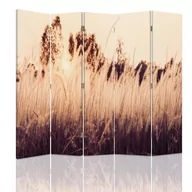 Parawany - Parawan dwustronny obrotowy FEEBY, Trawy Vintage Beżowy 180x170 - miniaturka - grafika 1